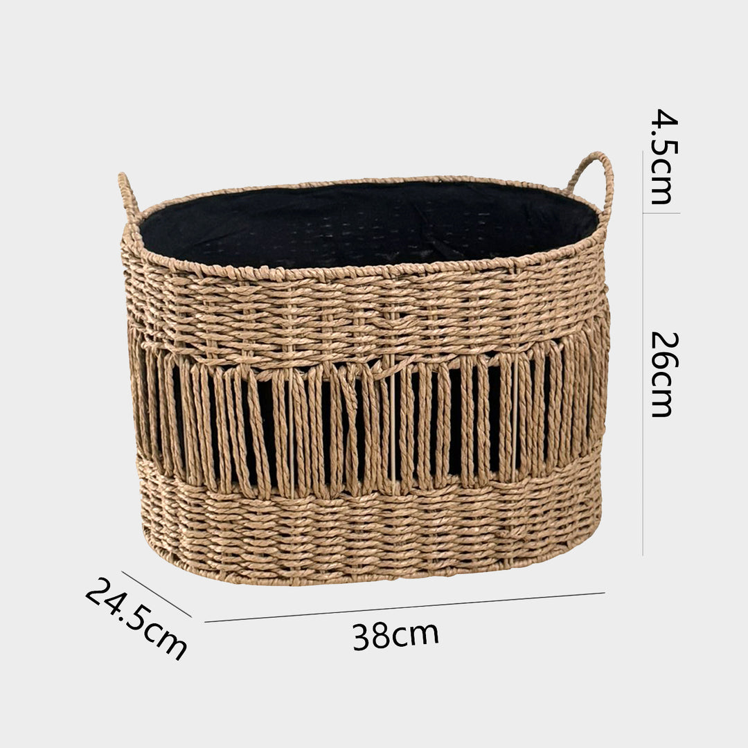 Decorative storage basket with fringes Bowlift