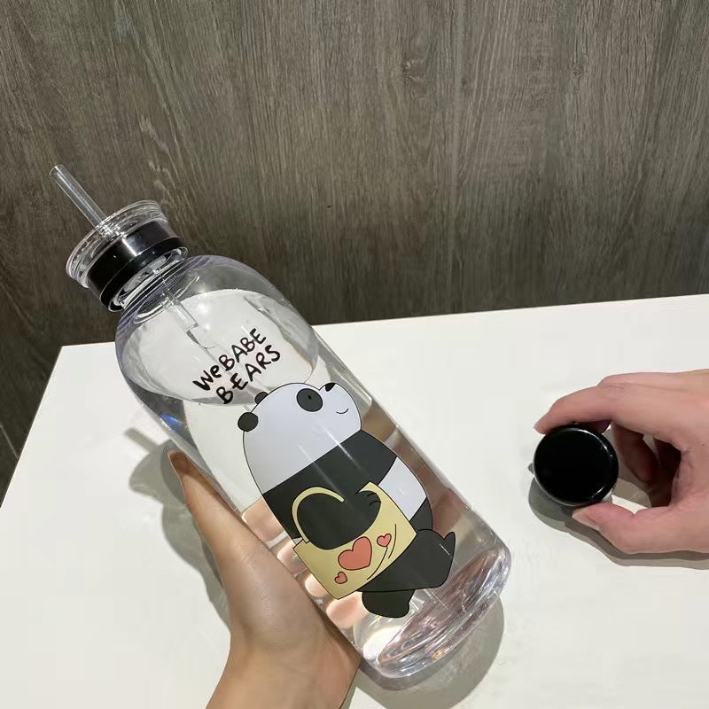 Women's creative drinking bottle with playful panda design Bowlift