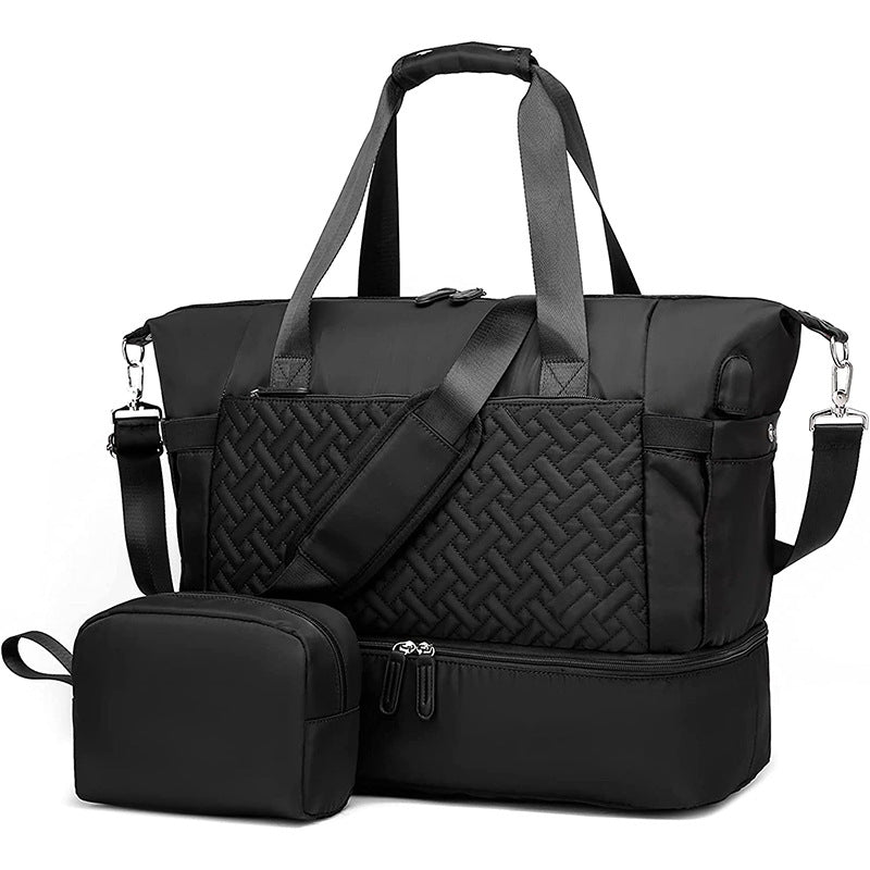 Multi-Compartment Travel Duffel Bag with USB Charging Port Bowlift