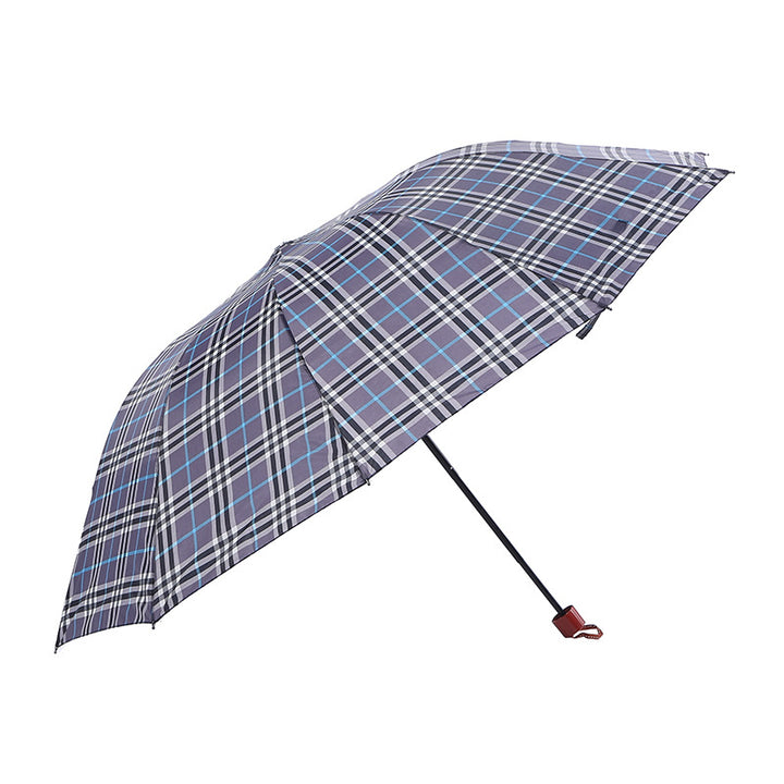 Compact Folding Travel Umbrella with Wind Resistant Fiberglass Ribs and Ergonomic Handle Bowlift