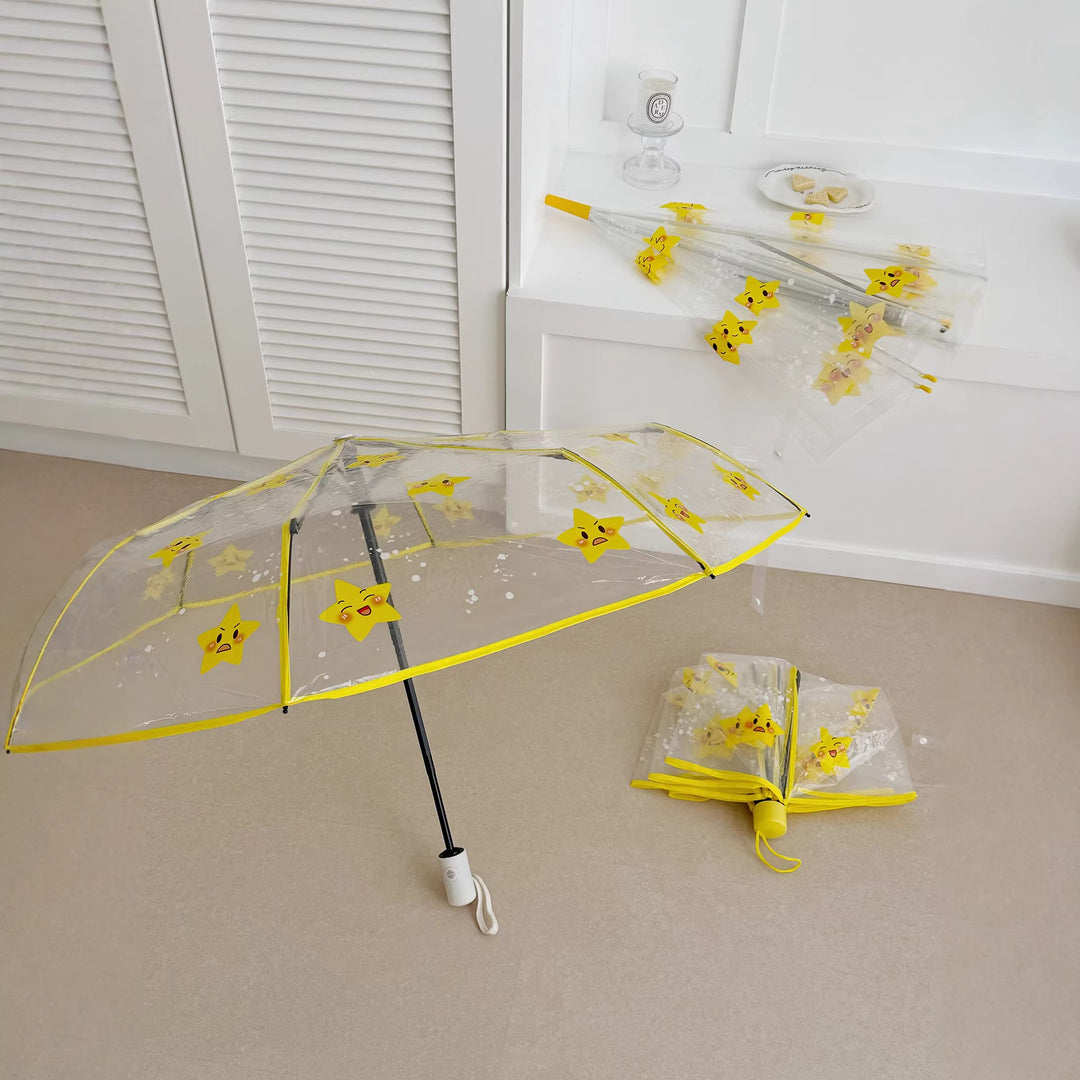 Ladies foldable umbrella with particularly playful star design Bowlift