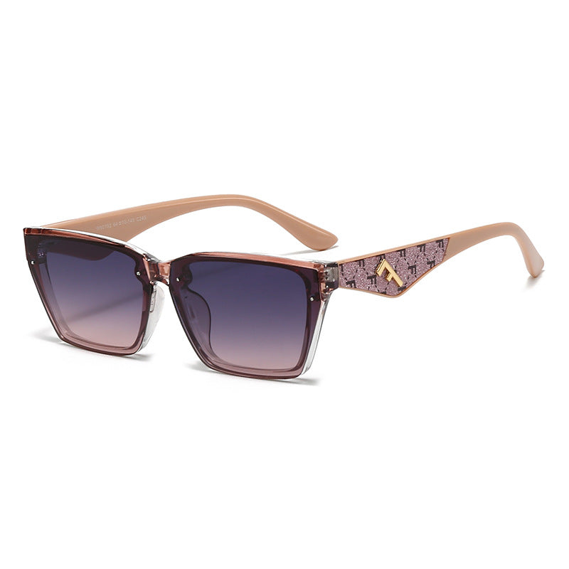 Women's square sunglasses with matte frame and fashionable accents Bowlift