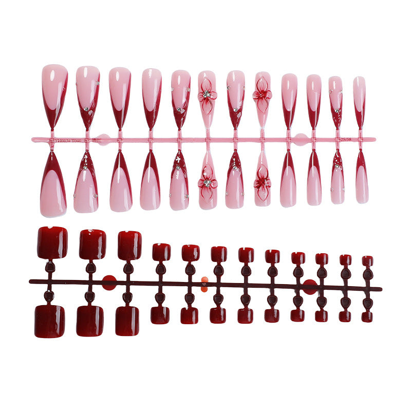 Elegant Decorative Press-On Nail Set Bowlift