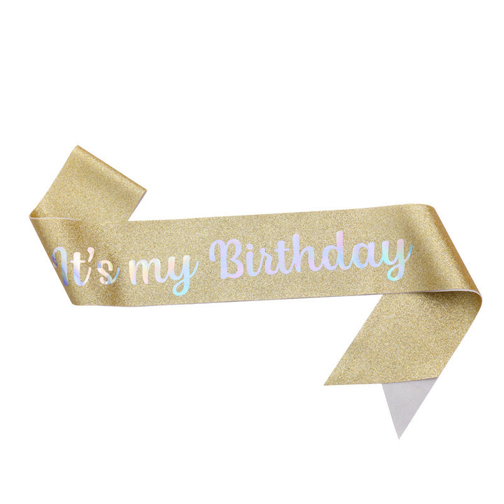 Ladies Festive Birthday Band with Glitter Design Bowlift