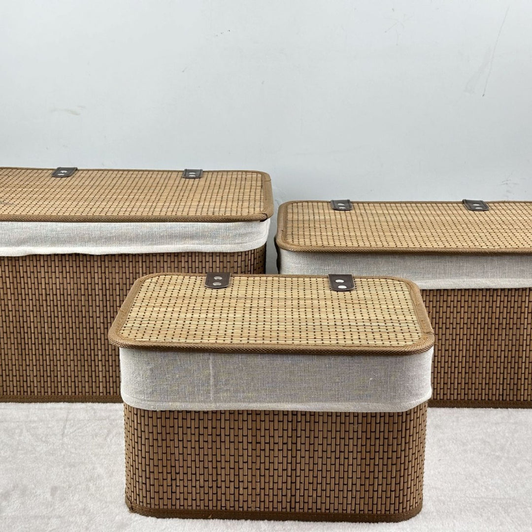 Multifunctional Storage Box Made of Bamboo Bowlift