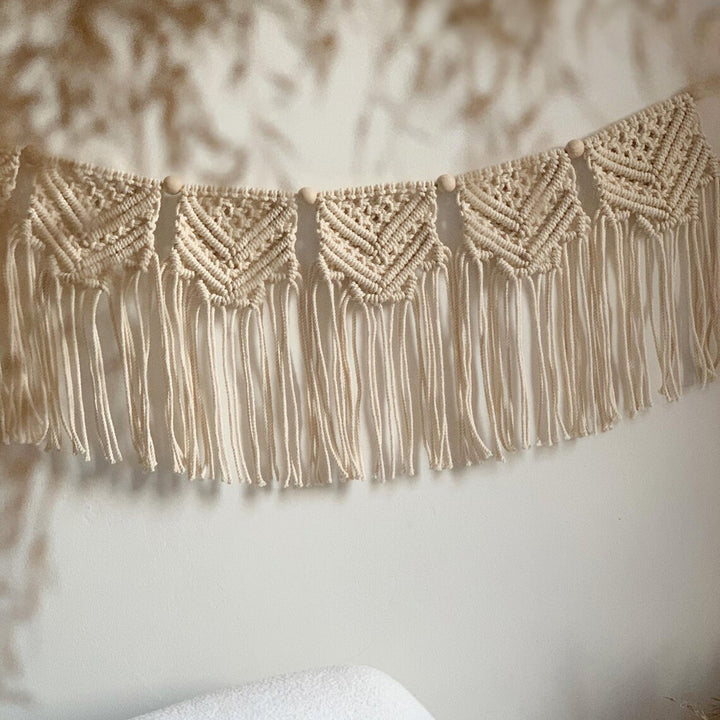 Macrame Wall Hanging Tapestry with Decorative Fringe Bowlift