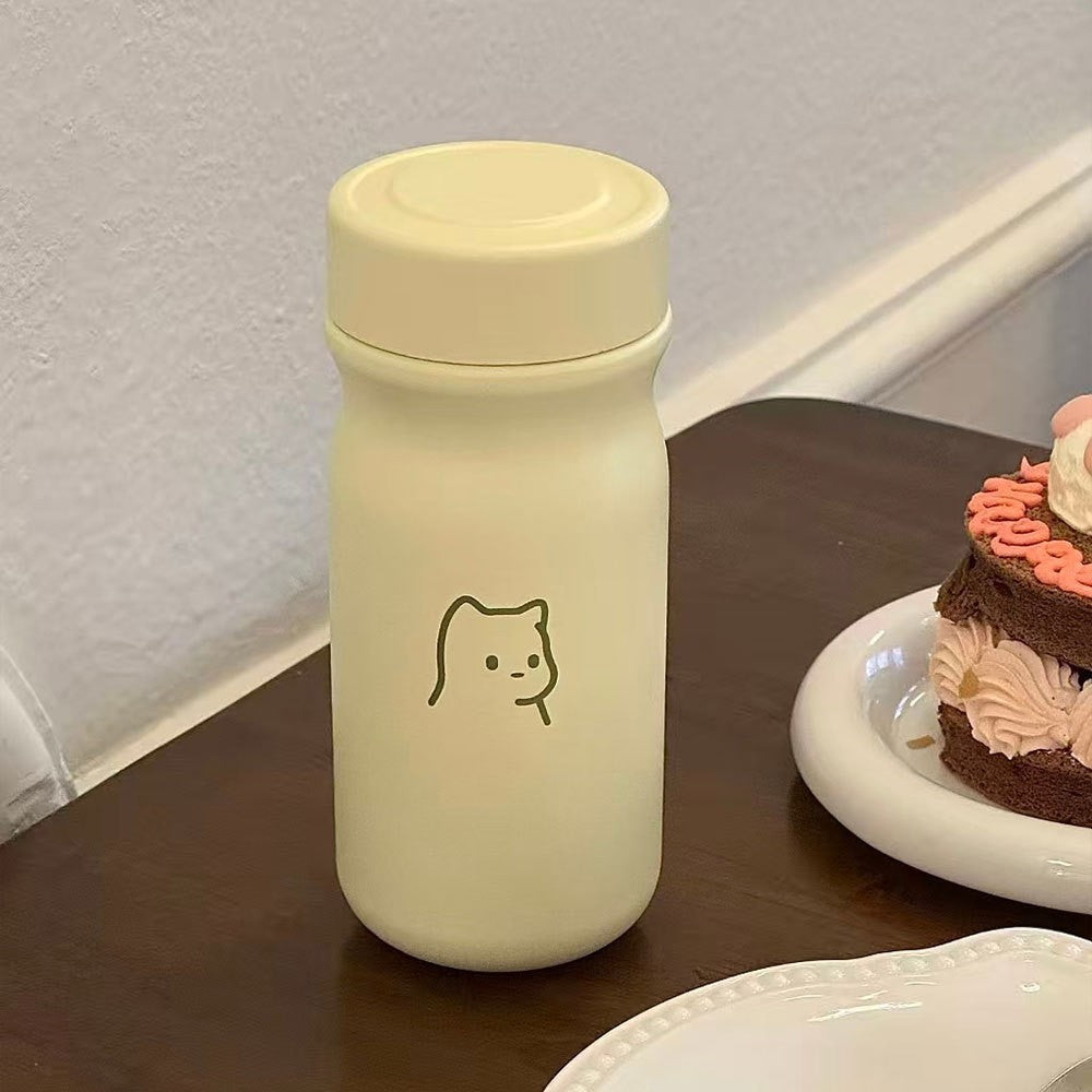 Women's insulated drinking bottle with secure flip lid and stylish animal design Bowlift