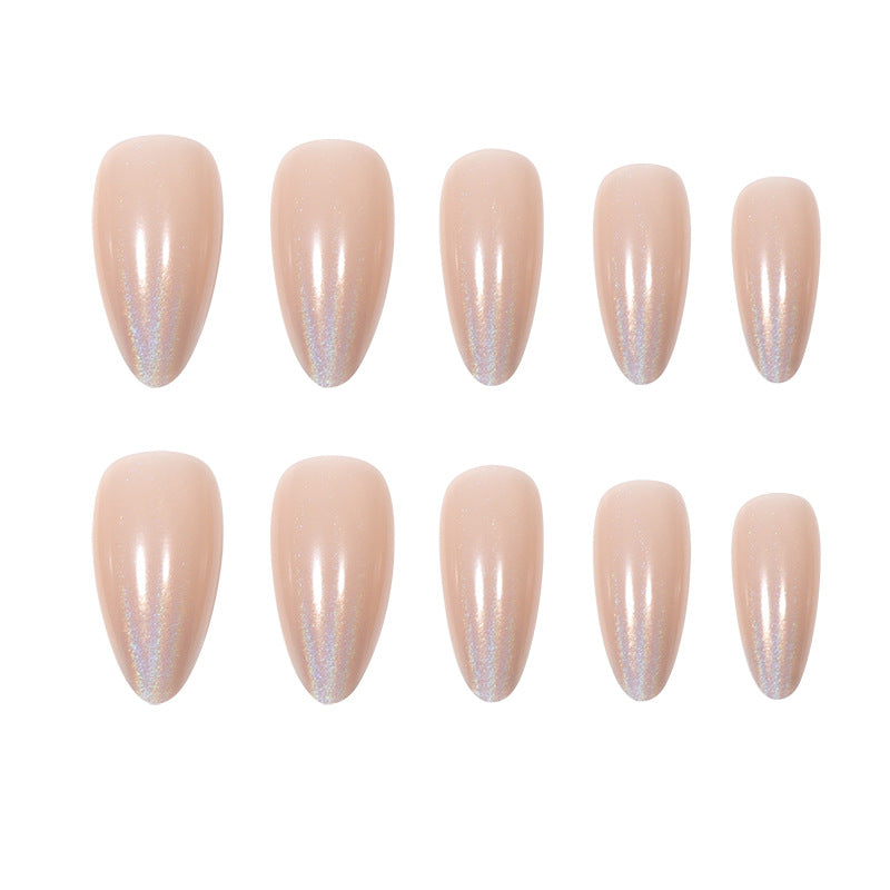 Glamorous Long Stiletto Press-On Nails with Holographic Finish Bowlift