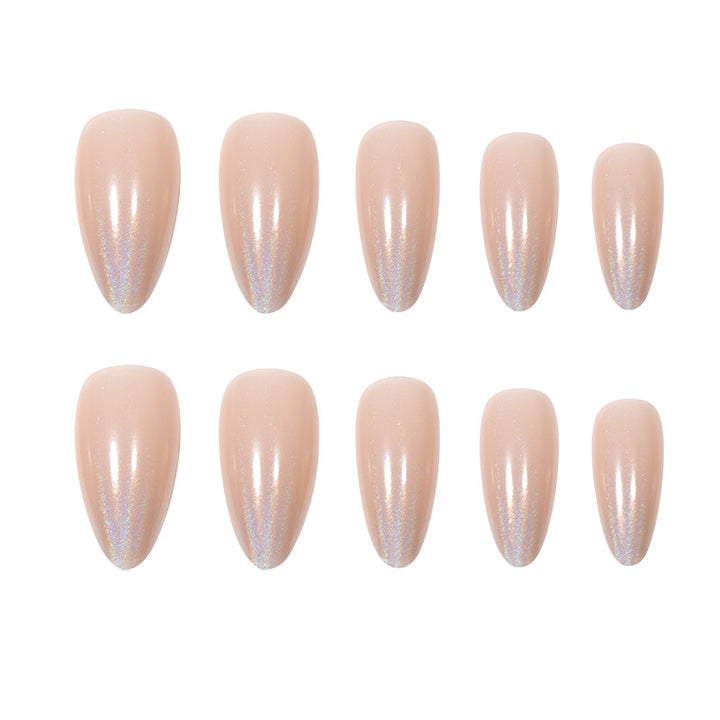 Glamorous Long Stiletto Press-On Nails with Holographic Finish Bowlift