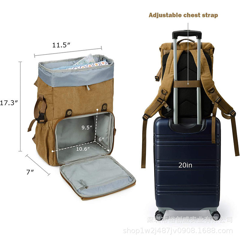 Vintage Canvas Travel Backpack Bowlift