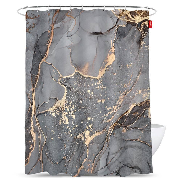 Marble Pattern Waterproof Shower Curtain Bowlift