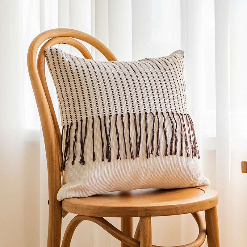 Textured Fringe Accent Pillow