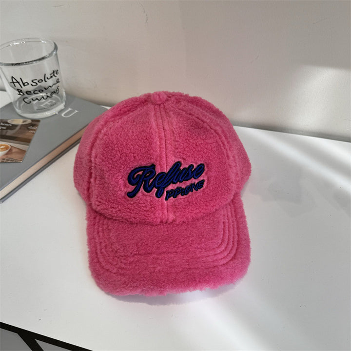 Women's Fuzzy Textured Baseball Cap Bowlift