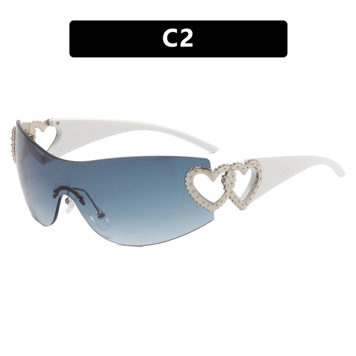 Ladies Fashion Sunglasses with Heart Applications Bowlift