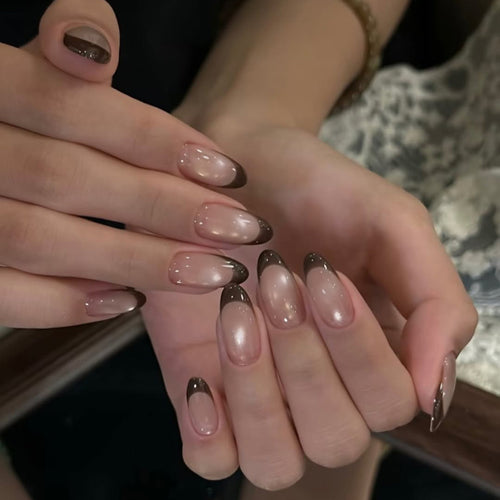 Elegant Acrylic Nails with Modern Ombre Design Bowlift