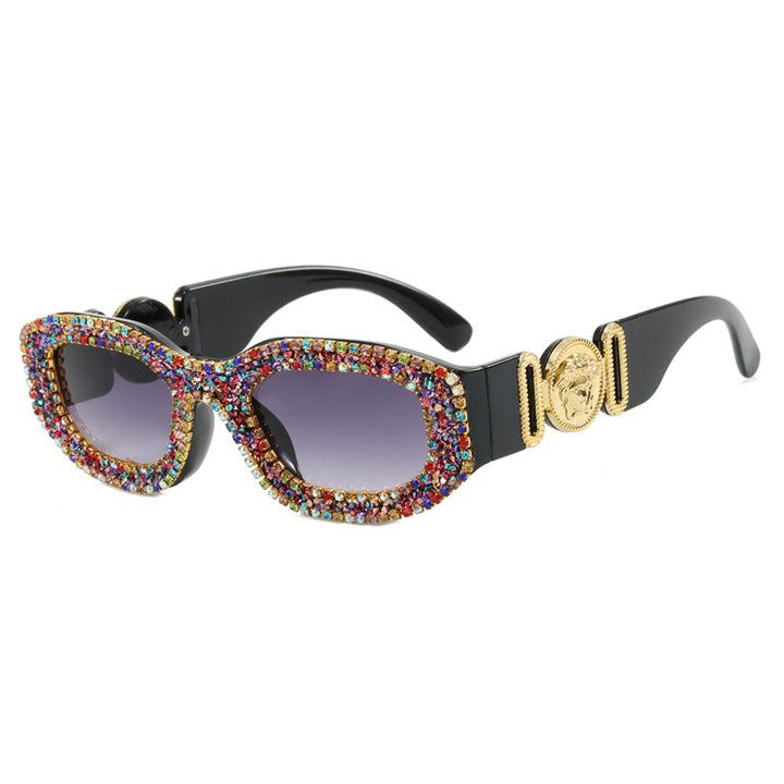 Women's extravagantly designed sunglasses with rhinestone-studded frame Bowlift
