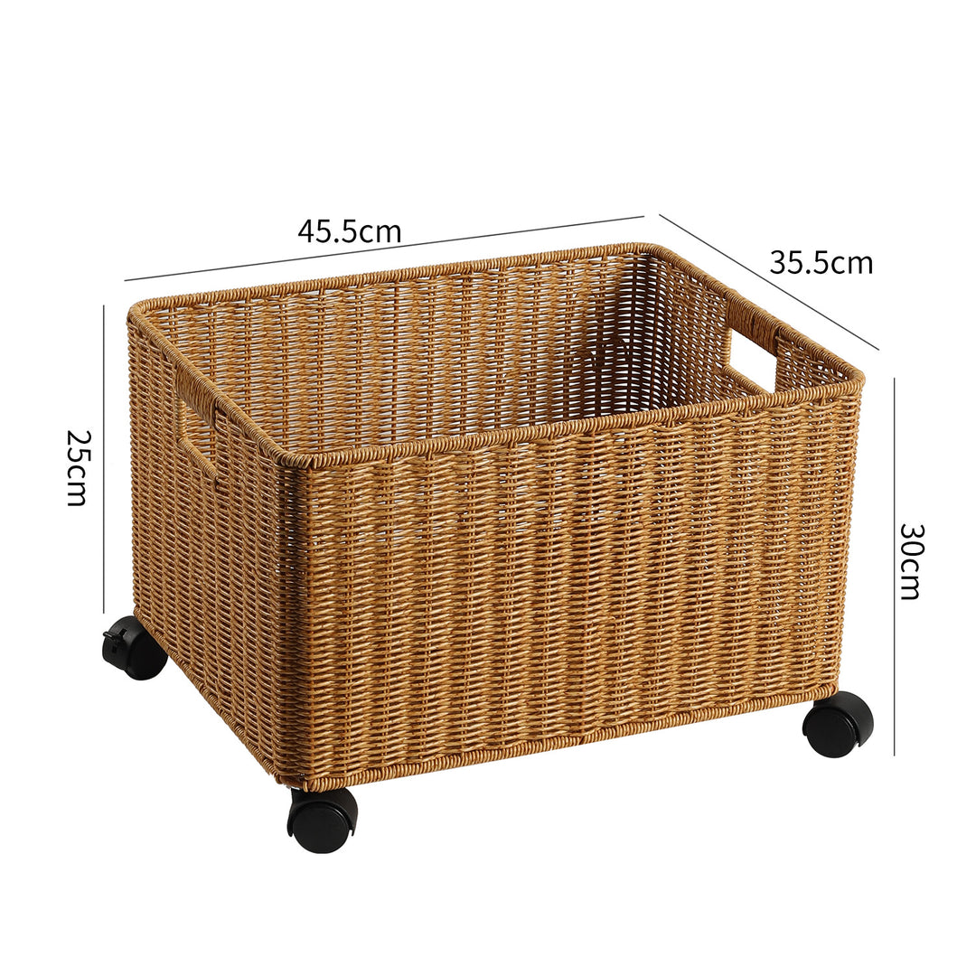 Rolling Woven Storage Basket Bowlift