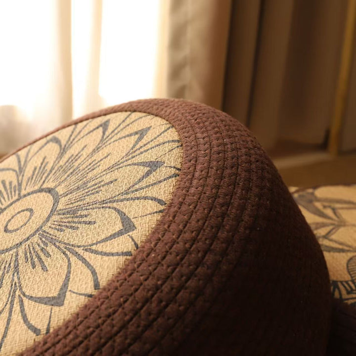Decorative seating pouf with stylish floral design Bowlift