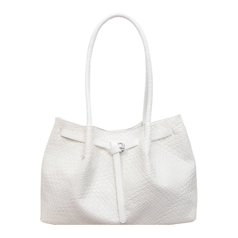 WoTextured Leather Tote Bag Bowlift