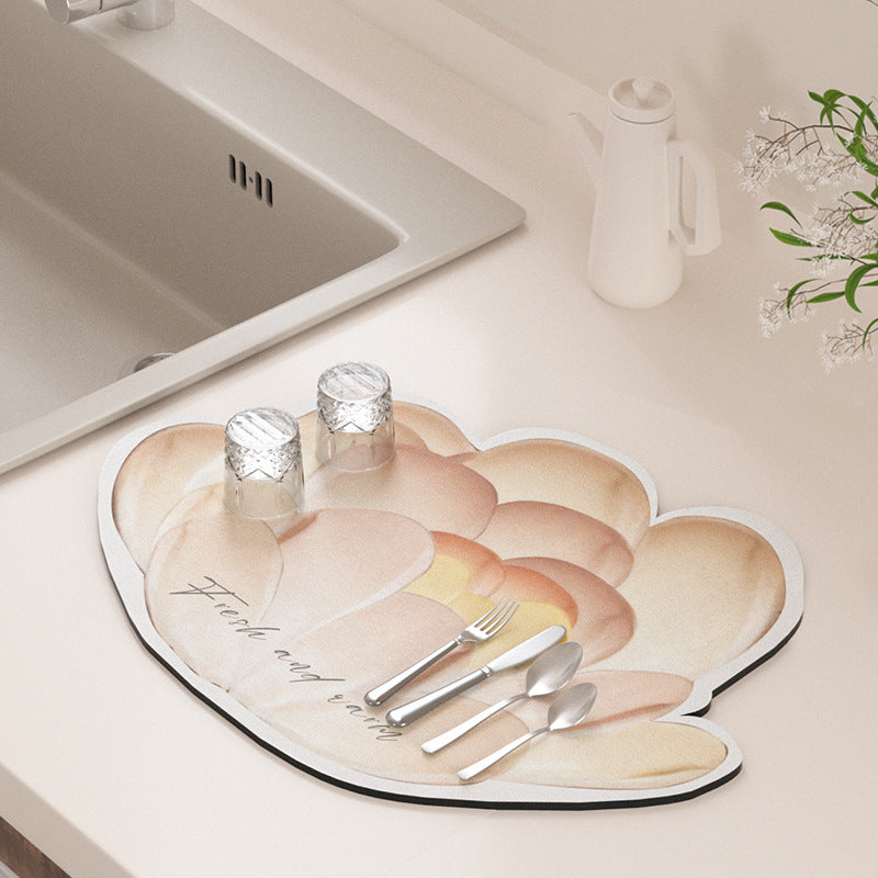 Floral Design Kitchen Drying Mat
