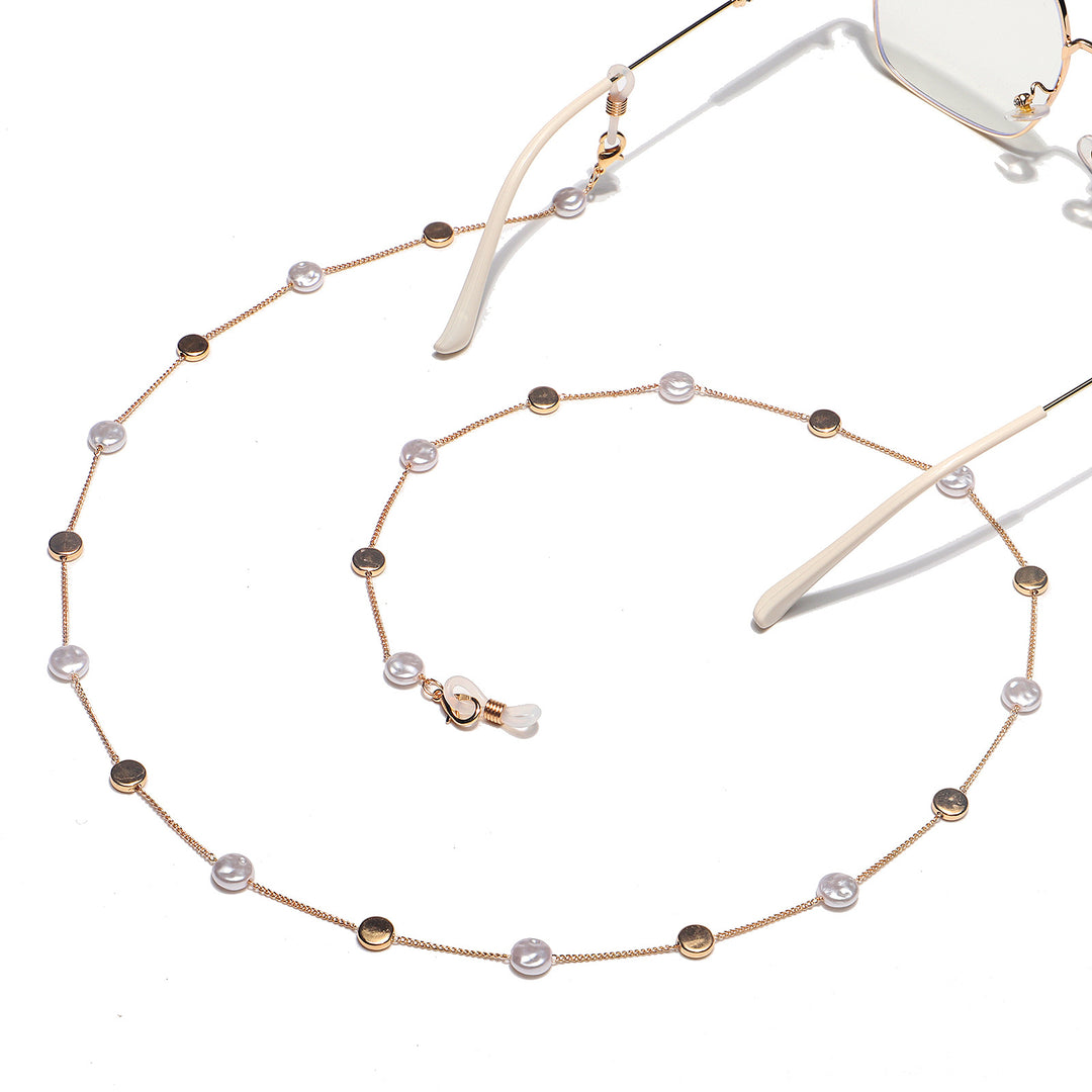 Pearl and Metal Eyewear Holder Chain Bowlift