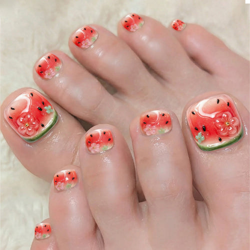 Artistic Fruit Pattern Press-On Nails Bowlift