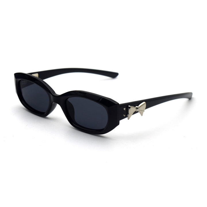 Trendy Cat-Eye Sunglasses with Adorable Teddy Bear Accent Bowlift
