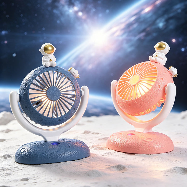 Women Portable USB Desk Fan with Creative Astronaut Design Bowlift