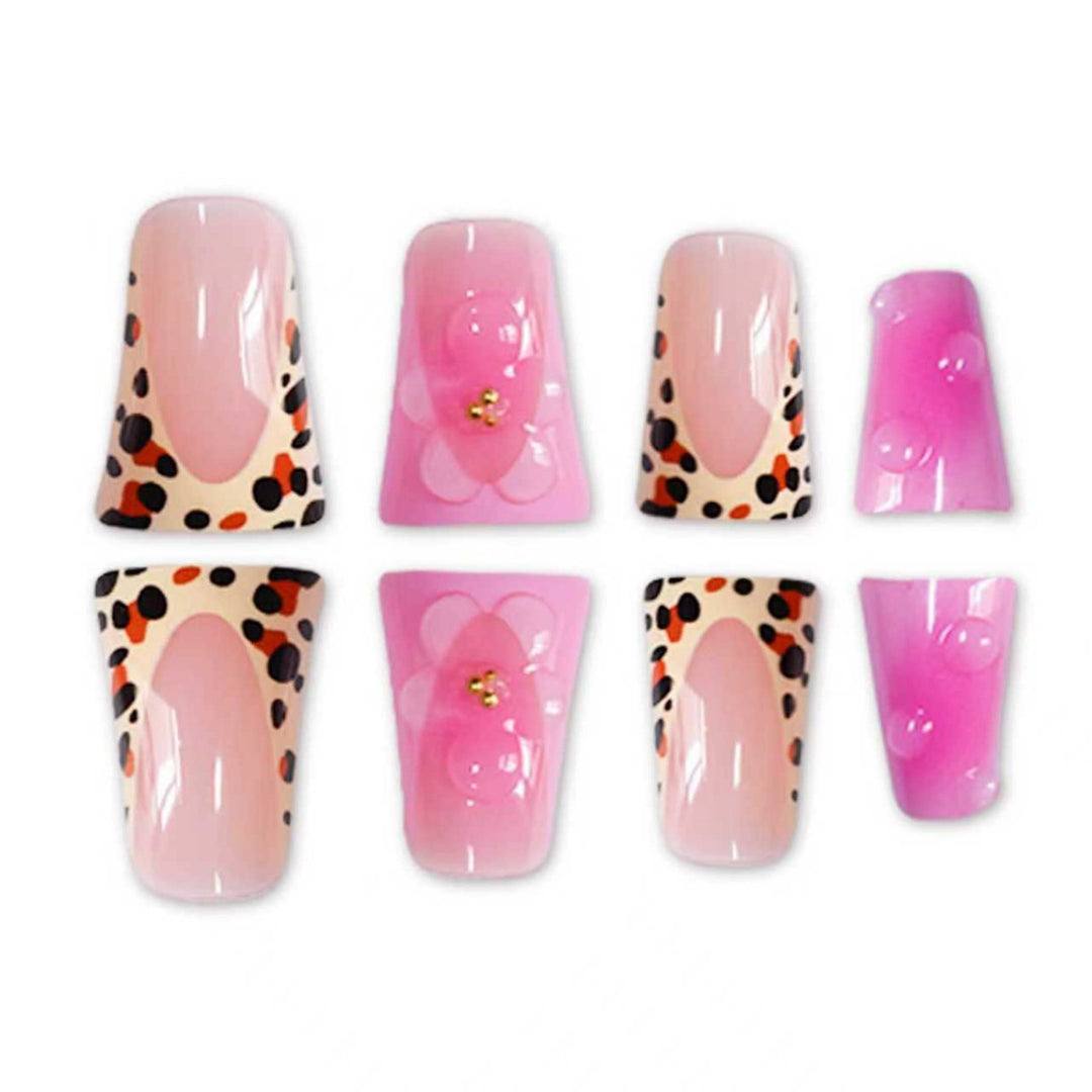 Artistic Floral Stiletto Nail Art Extensions Bowlift