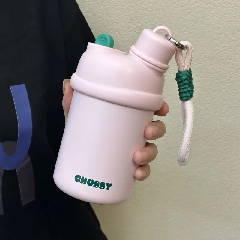 Women's Sporty Water Bottle with Practical Carrying Strap Bowlift