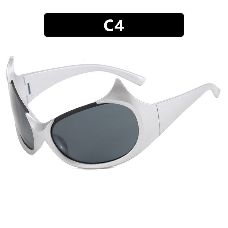 Women futuristic sunglasses with stylish design and protective UV filter Bowlift
