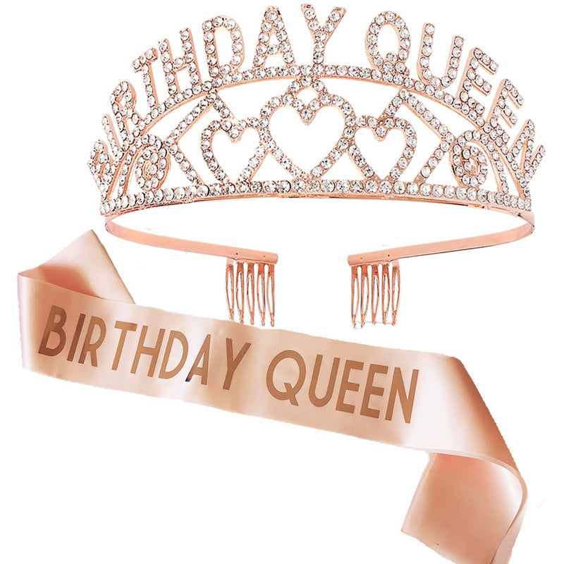 Women's Sparkling Tiara and Sash Set Bowlift