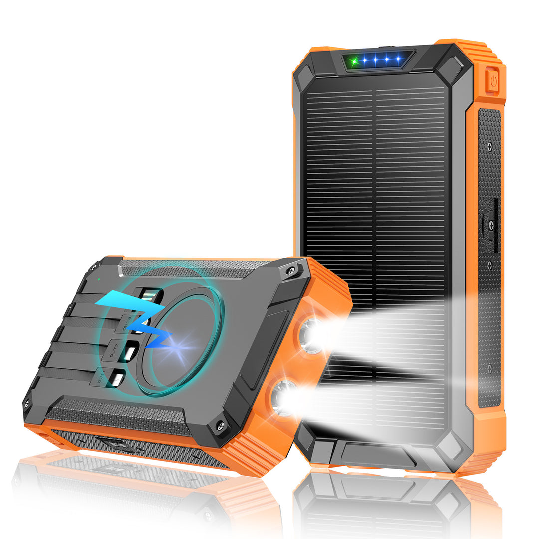Solar and fast charging power bank with LED flashlight Bowlift