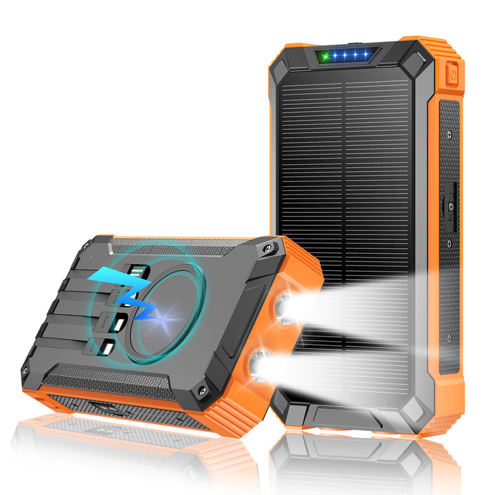 Solar and fast charging power bank with LED flashlight Bowlift