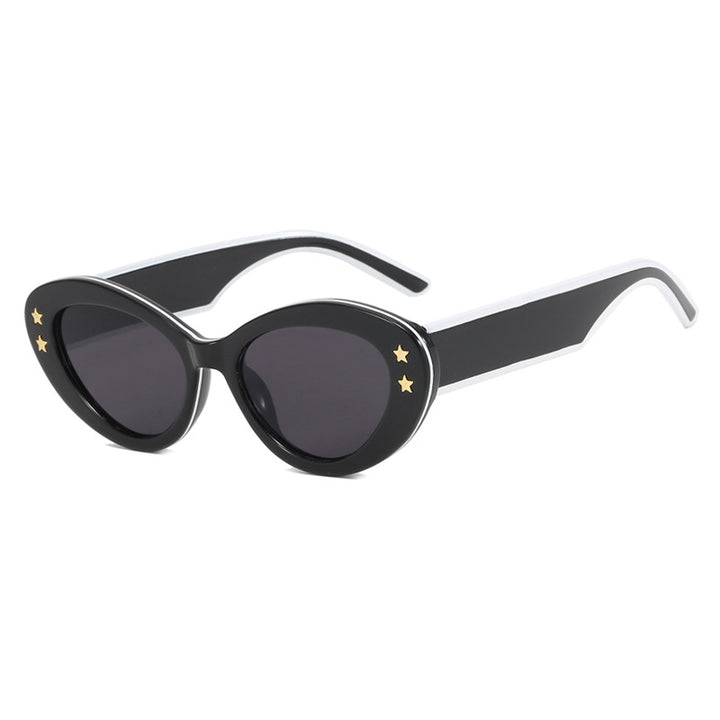 Ladies Cat-Eye Sunglasses with Luxurious Plastic Frame and Decorative Accents Bowlift