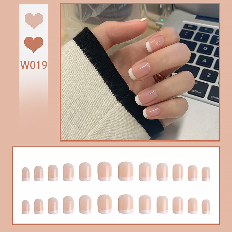 Artistic French Tip Artificial Nails Bowlift
