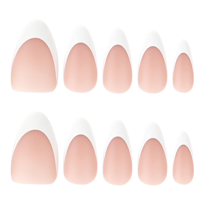 Artistic stiletto nails with elegant French design Bowlift