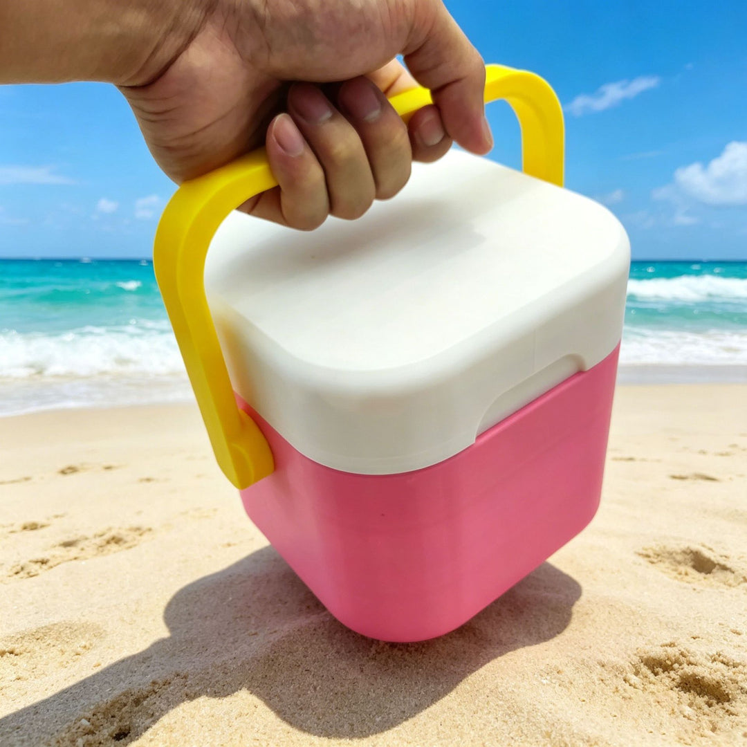Unisex portable cooler with ergonomic carrying handle and insulated double wall Bowlift