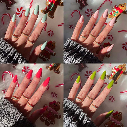 Artful nail designs with a matte finish and elegant stiletto shape Bowlift
