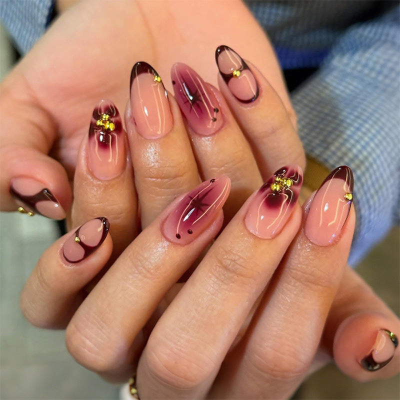 Artistic Press-On Nail Design Bowlift
