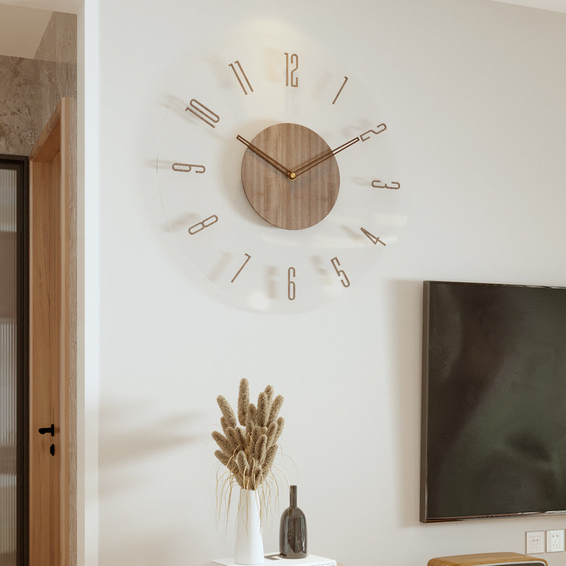BowLift | WoodCraft | Nordic Solid Wood Wall Clock – Minimalist Silent Timepiece