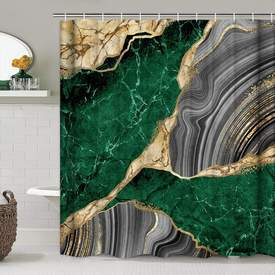 Artistic Marble Texture Shower Curtain Bowlift