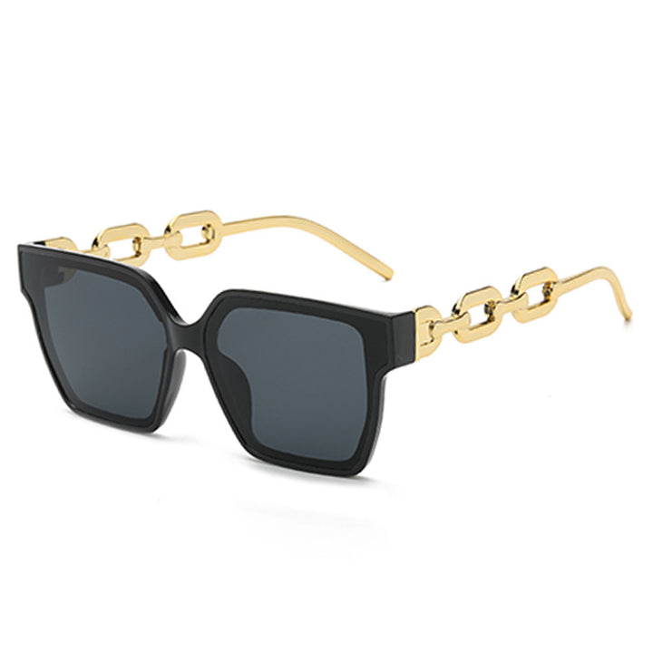 Women Oversized Fashion Sunglasses with Exceptional Chain Design Bowlift