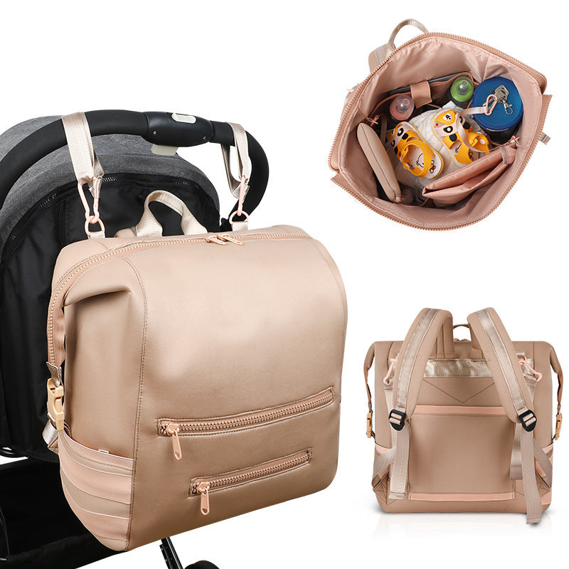 Multi-Functional Diaper Backpack with Insulated Bottle Holder Bowlift