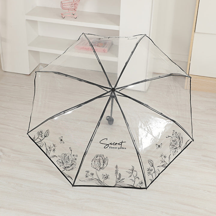 Ladies elegant transparent umbrella with romantic design Bowlift
