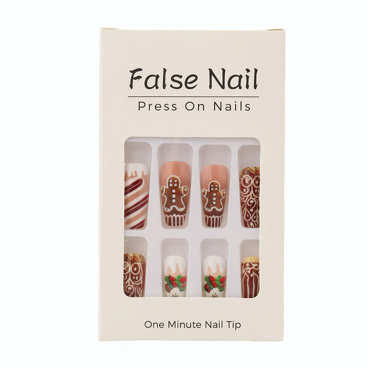 Artificial nails with Christmas design Bowlift