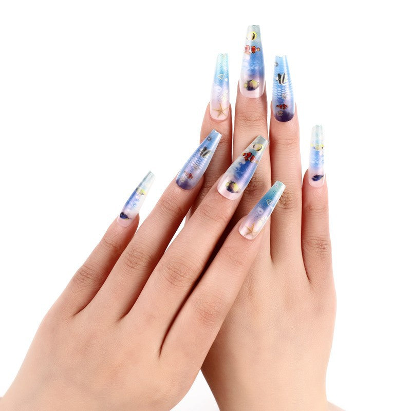 Artificial nails with maritime motifs Bowlift