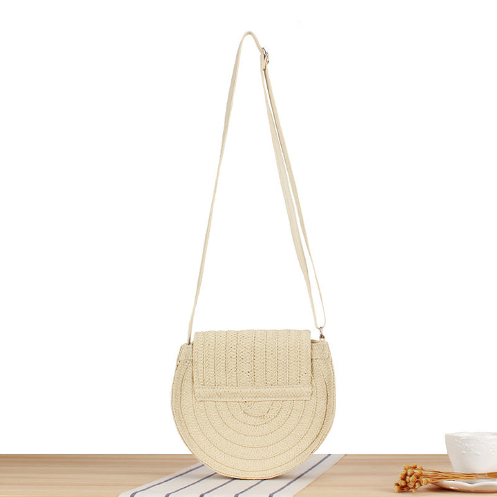 Round Bast Crossbody Bag with Tassels by Bowlift