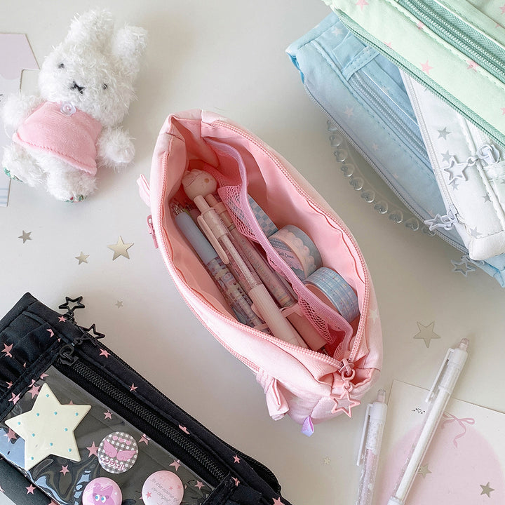Star-Patterned Pencil Case Bowlift