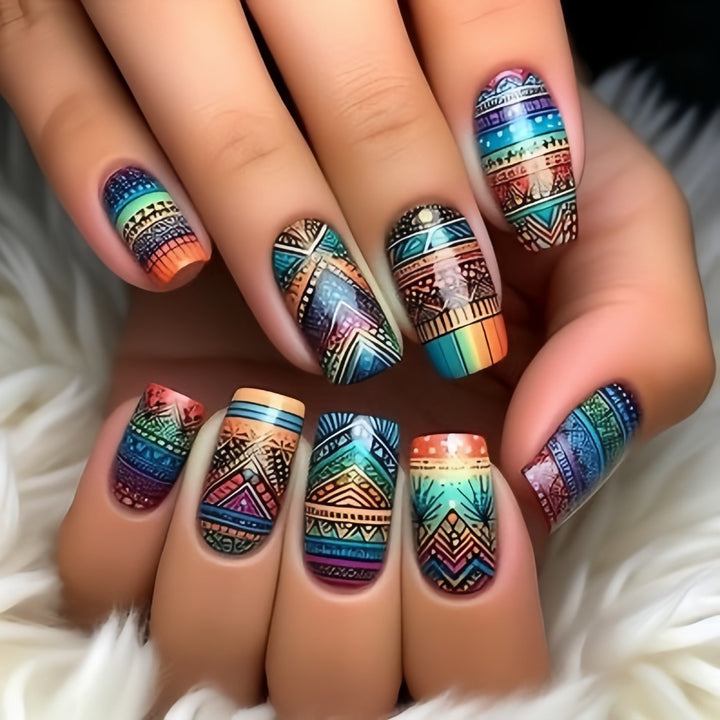 Creative Art Nails in Ethno Design Bowlift